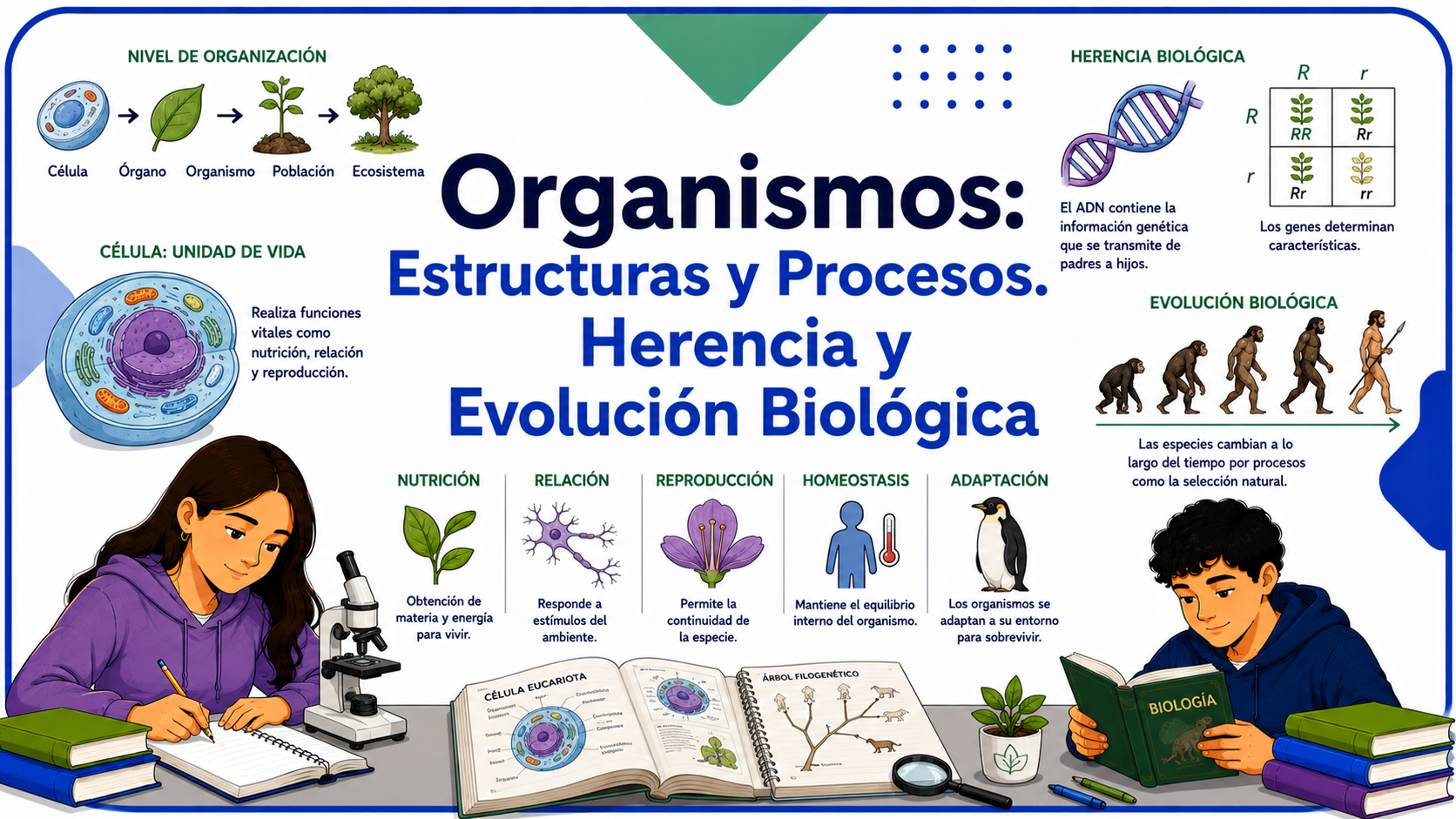 Organismos: Estructuras y Procesos. Herencia y Evolución Biológica